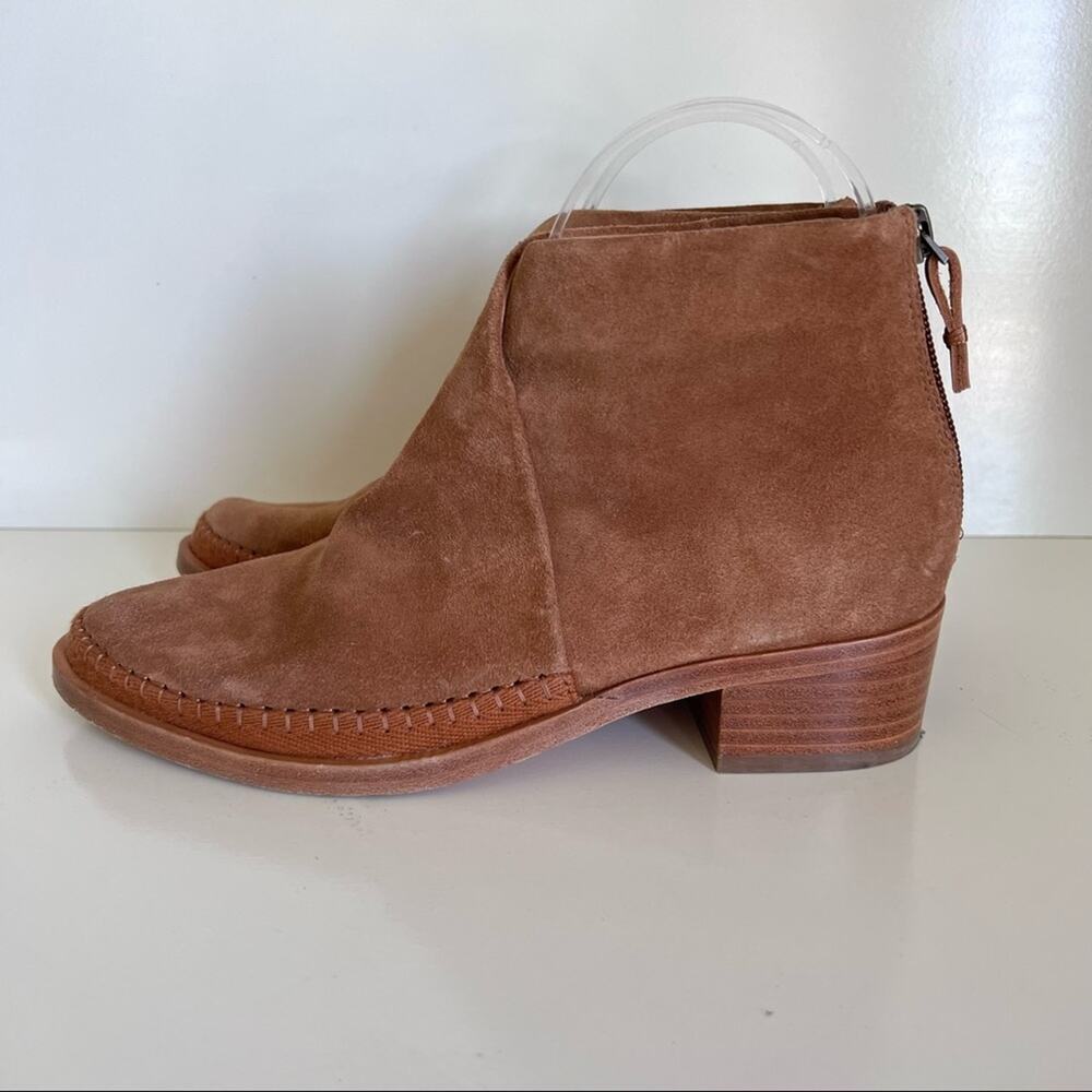 Soludos Women's Moccasin Hand-stitched Venetian Brown‎ Genuine Suede Booties